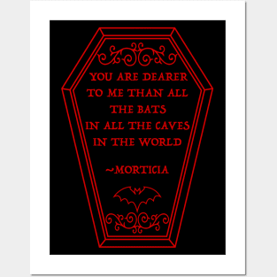 Morticia Quote in Coffin Posters and Art